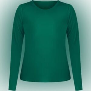 NWT Crown & Ivy Women's Long Sleeve Crew Neck green top shirt size PS
